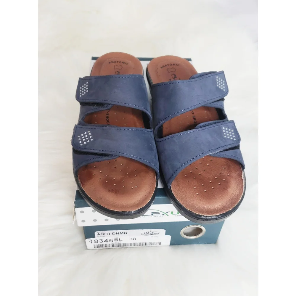 Flexus Spring Step Aditi Sandal Denim Blue Sz 38/8 - Picture 1 of 4
